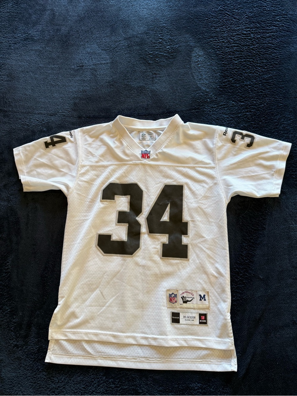 Reebok Kids White Football Jersey with Black 34